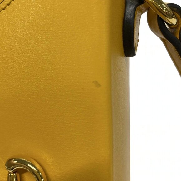 Auth GUCCI Horsebit 1955 625615 Yellow Leather Shoulder Bag - Picture 5 of 16